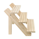 #BW1252  3-Tier Wooden Earring Display,  Freestanding Ladder-Style Multi-Layer Storage Rack