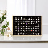 #BW222-1BKx2 2 Pcs Bamboo Ring Display Tray Set with Black Suede Lining