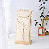 #BW7856L Bamboo Velvet Necklace Display Stand for Multiple Necklaces