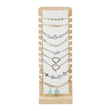 #BW7856SWHx2 2Pcs Set Bamboo Freestanding Small Necklace Bredelate Holder Stand for Multiple 12 Necklaces or Bracelets, Necklace Display Stand, White Color