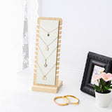 #BW7856SWHx2 2Pcs Set Bamboo Freestanding Small Necklace Bredelate Holder Stand for Multiple 12 Necklaces or Bracelets, Necklace Display Stand, White Color