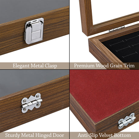 #BW83-1C-100  Ring Display Case With Tempered Glass Hinge Lid