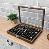 #BW83-1C-100  Ring Display Case With Tempered Glass Hinge Lid