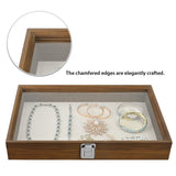 #BW83-1C Jewelry Display Case with beige velvet pad (unremovable)Tempered Glass Hinge Lid