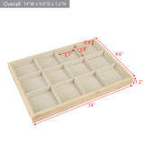 #BW96-12 Solid Bamboo Wood Jewelry Tray - Necklace Ring Tray Earrings