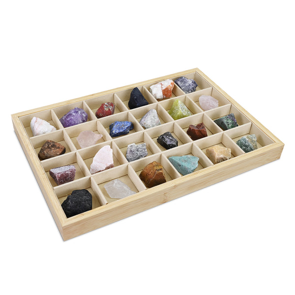 #BW96-24 Solid Bamboo Wood Jewelry Tray - Necklace Ring Tray Earrings