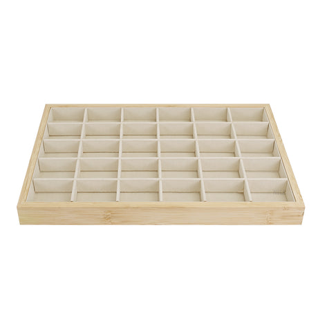 #BW96-30 Solid Bamboo Wood Jewelry Tray - Necklace Ring Tray Earrings