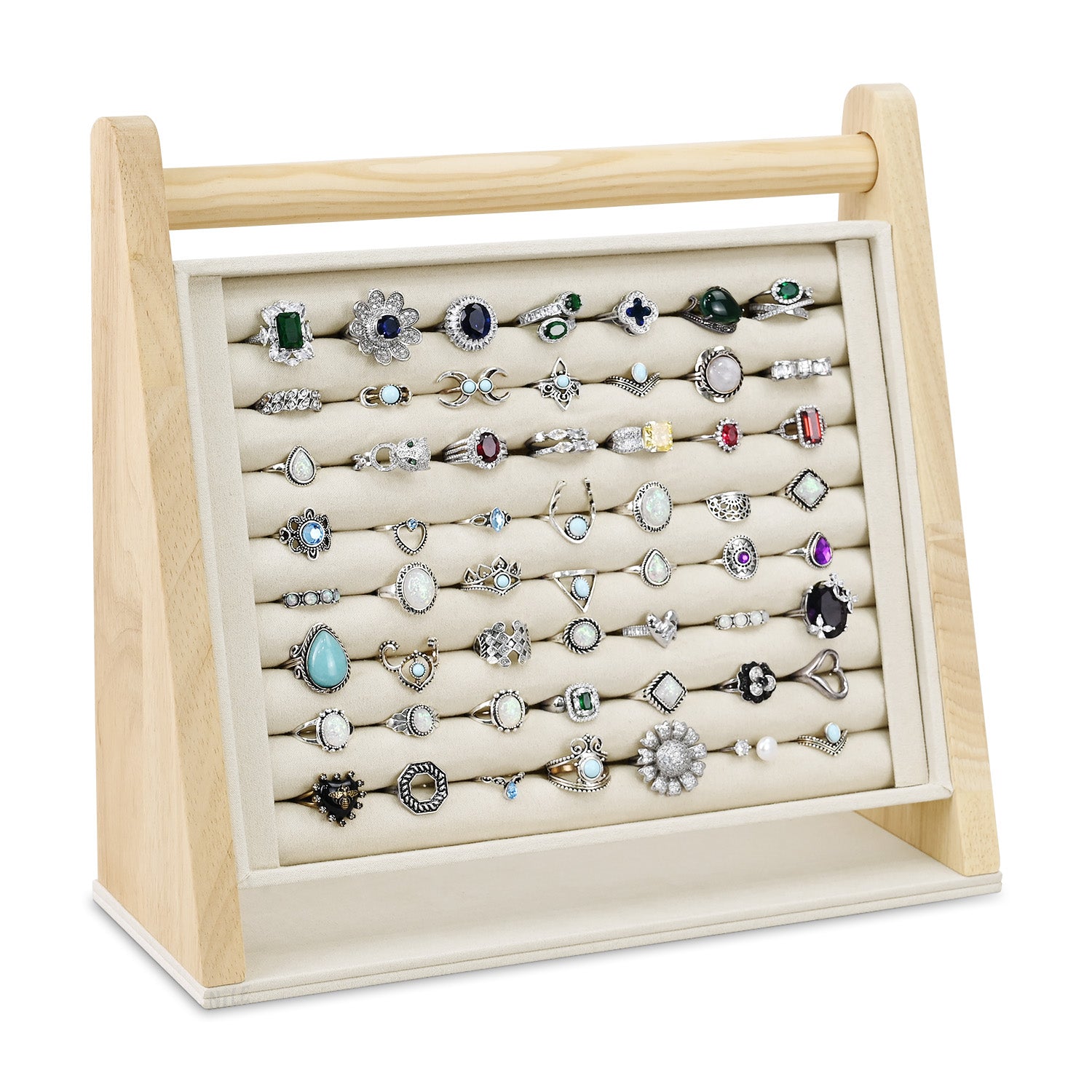 #BWTR222-1 Velvet-Decorated Jewelry Ring Display Rack – Perfect for Pr