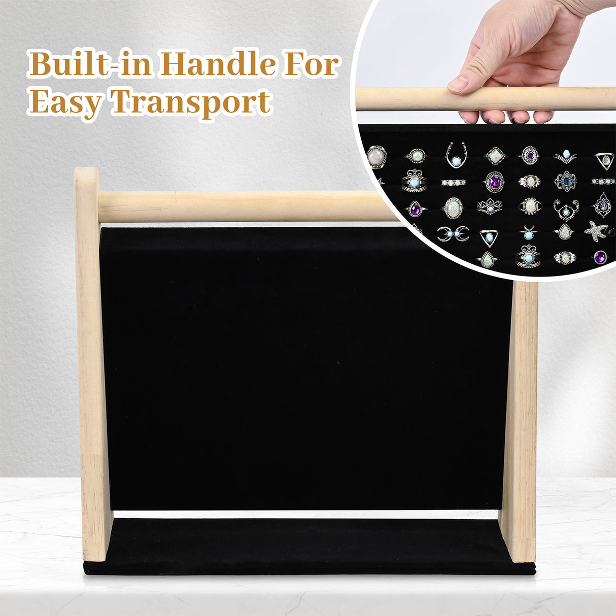 #BWTR222-1  Velvet-Decorated Jewelry Ring Display Rack – Perfect for Protecting and Displaying Jewelry