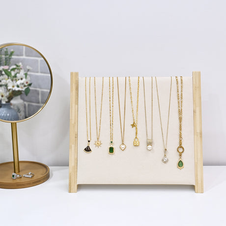 #BWTR68-H   Bamboo Jewelry Necklace Display Stand for Necklaces