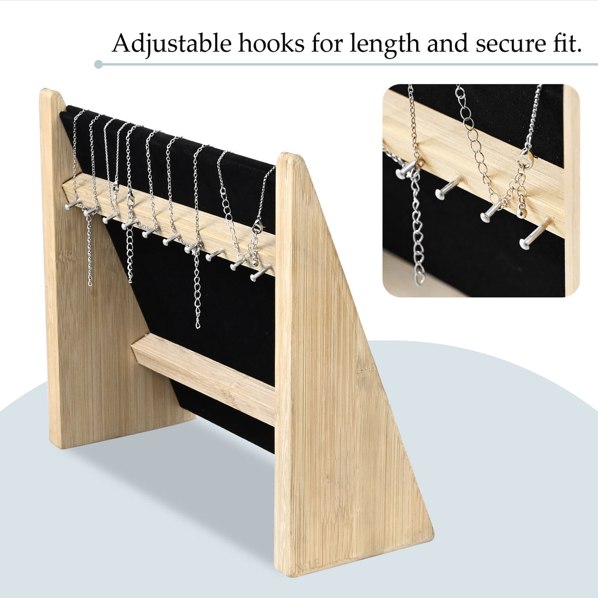 #BWTR68-H   Bamboo Jewelry Necklace Display Stand for Necklaces