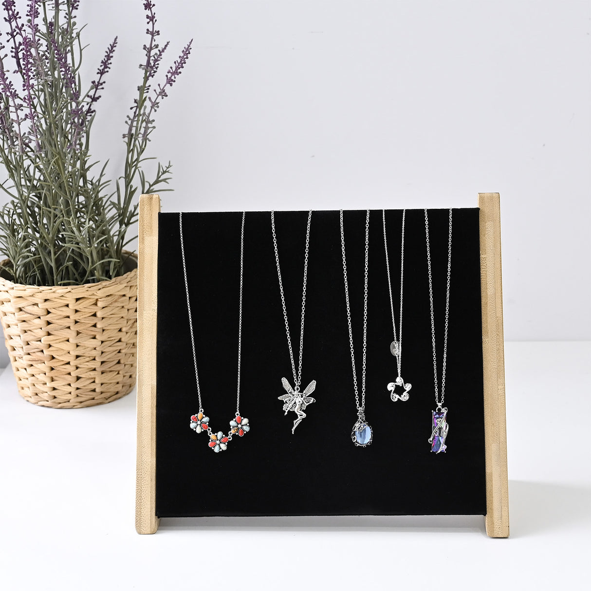 #BWTR68-H   Bamboo Jewelry Necklace Display Stand for Necklaces