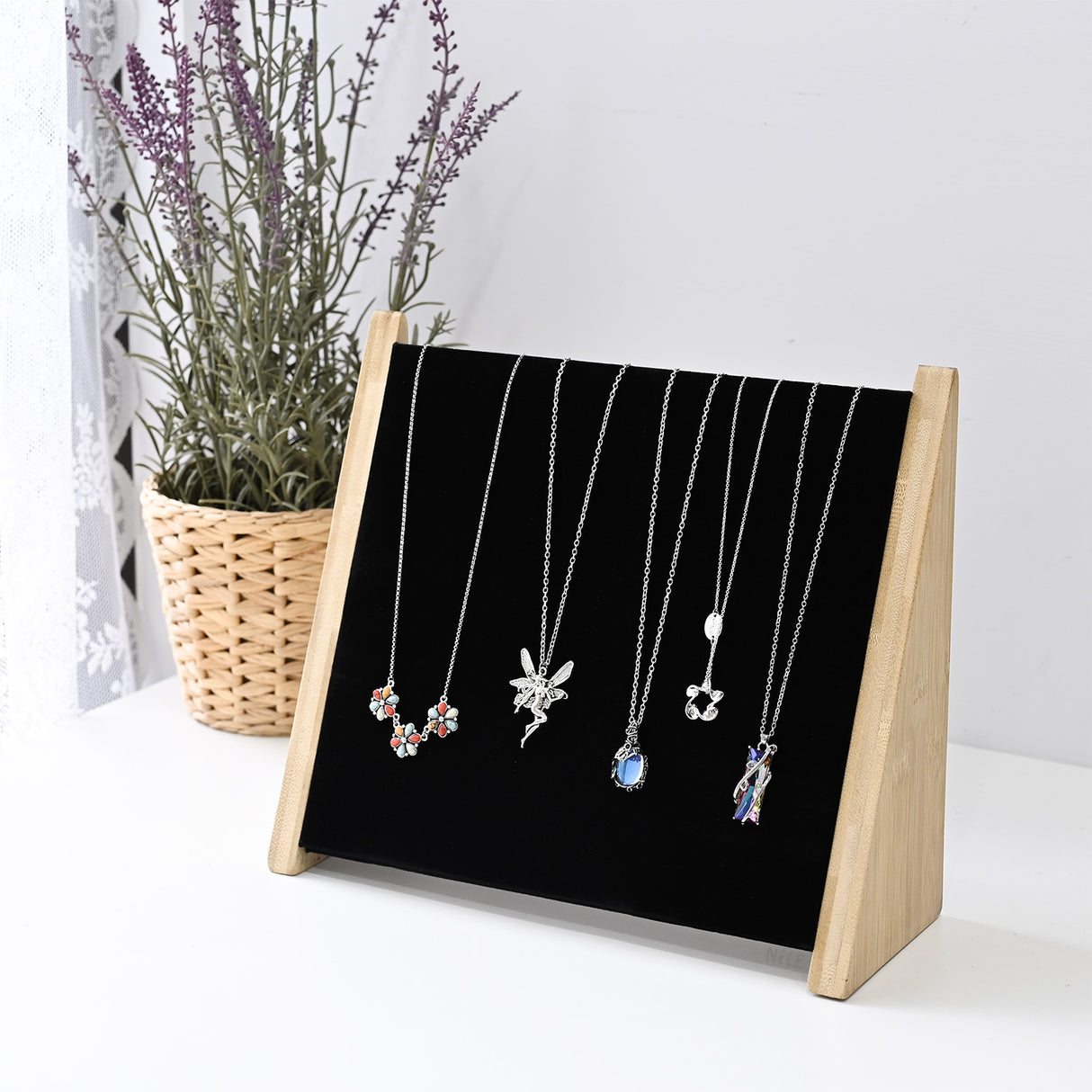#BWTR68-H   Bamboo Jewelry Necklace Display Stand for Necklaces