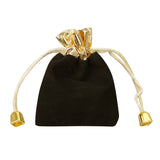 #BX1211G 12pcs Velet Drawstring Pouches, Golden Border Jewelry Storage Bag