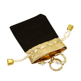 #BX1211G 12pcs Velet Drawstring Pouches, Golden Border Jewelry Storage Bag