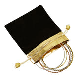 12pcs Velet Drawstring Pouches, Golden Border Jewelry Storage Bag