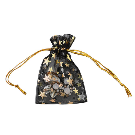 #BX2291  Stars Rose Leave Drawstring Organza Bags Jewelry Pouches