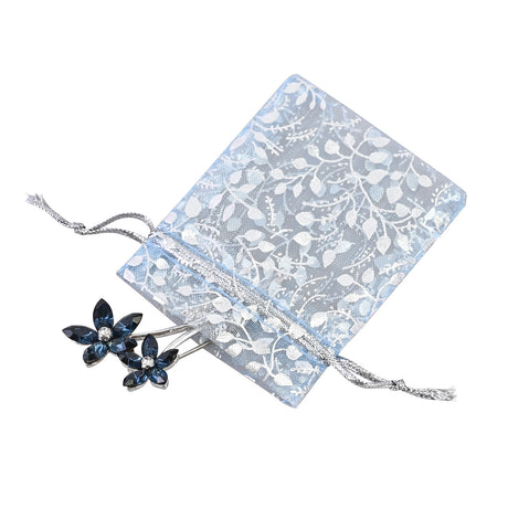#BX2291  Stars Rose Leave Drawstring Organza Bags Jewelry Pouches