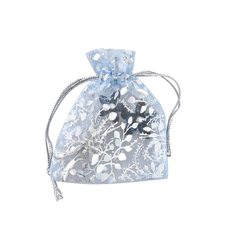 #BX2291  Stars Rose Leave Drawstring Organza Bags Jewelry Pouches