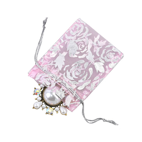 #BX2291  Stars Rose Leave Drawstring Organza Bags Jewelry Pouches