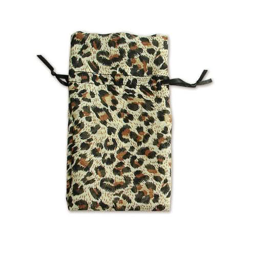 #BX2432 Leopard print organza pouch 3"x4"
