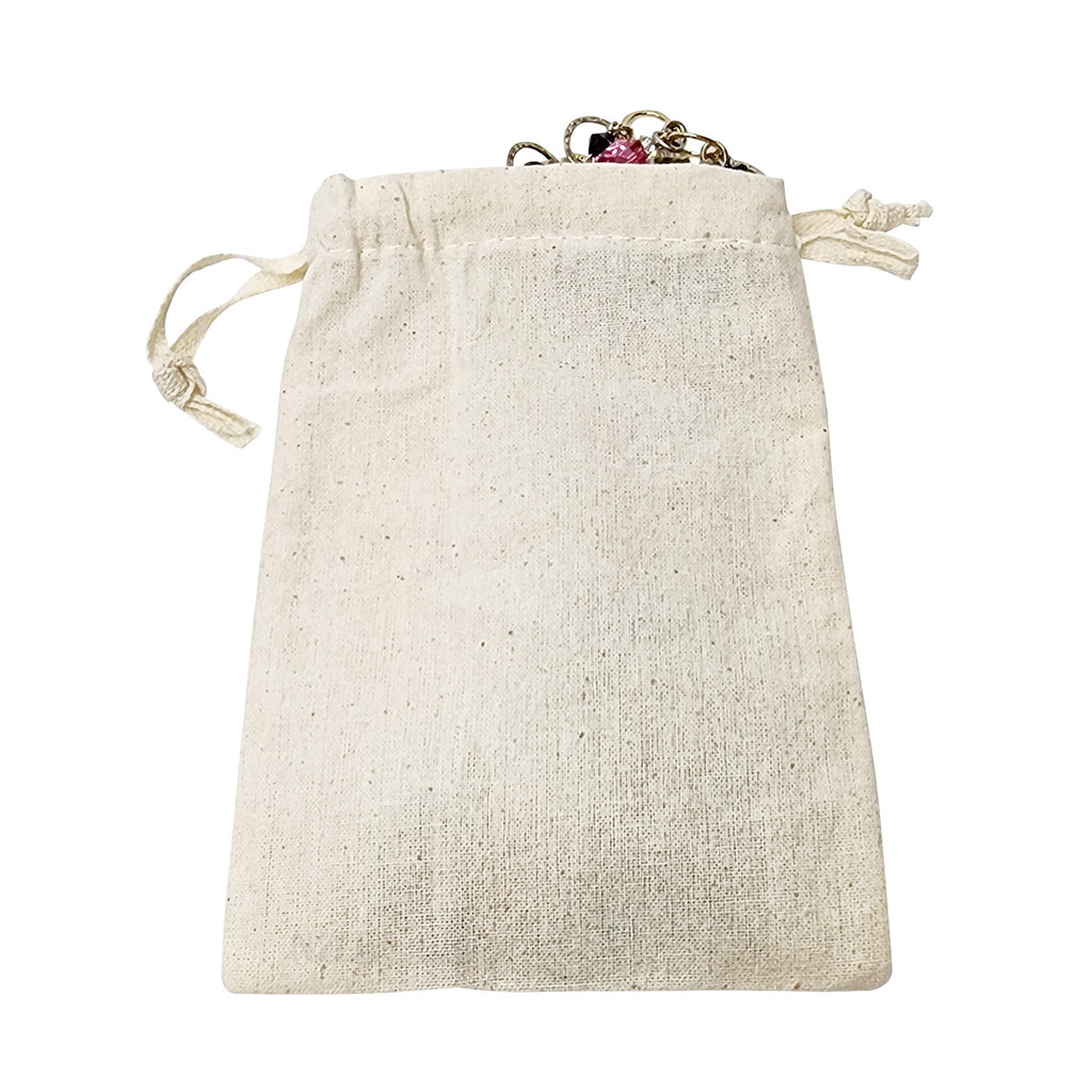 #BX806 Beige Drawstring Linen Pouches, Gift Bags