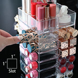 #COM048 Acrylic Rotating Lipstick Gloss Make Up Organizer with 53 Slots