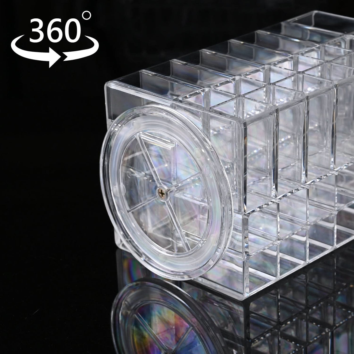 #COM048 Acrylic Rotating Lipstick Gloss Make Up Organizer with 53 Slots