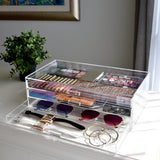 #COM3570C Premium Acrylic 3 Drawer Makeup & Jewelry Organizer