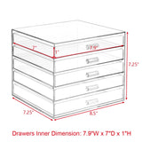 #COM5780C Premium Acrylic 5 Drawer Makeup & Jewelry Organizer