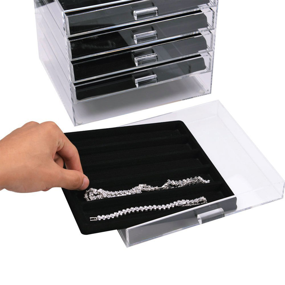 #COM5780C Premium Acrylic 5 Drawer Makeup & Jewelry Organizer