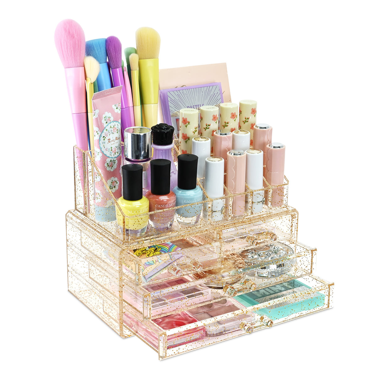 #COMS2915 Acrylic Makeup Organizer & Jewelry Storage Two Pieces Set
