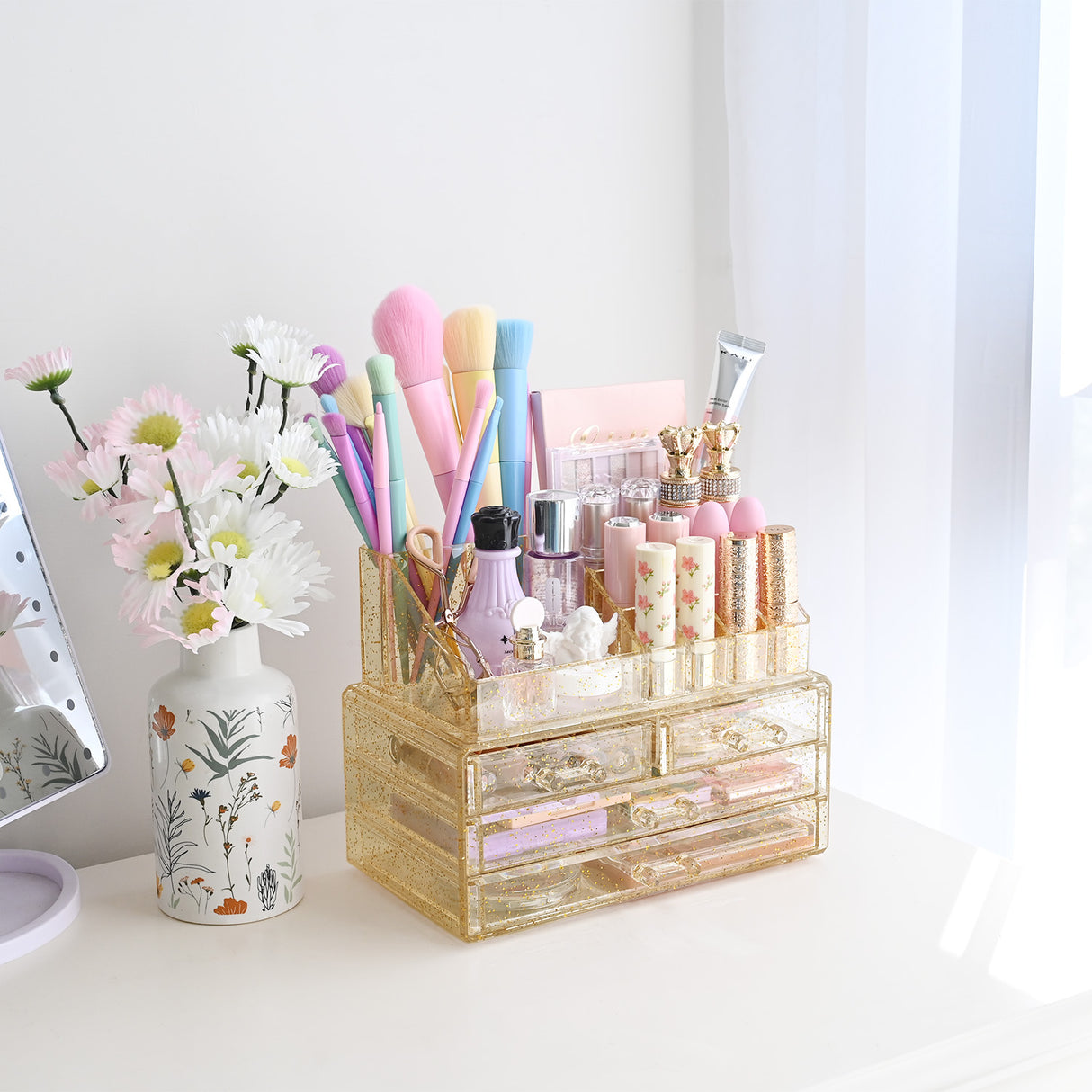 #COMS2915 Acrylic Makeup Organizer & Jewelry Storage Two Pieces Set