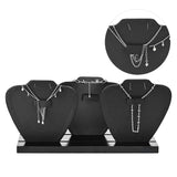 #DP6403 Deluxe Faux Leather Covered MDF Wood Multiple Necklace Display Stand with 2-Row Holder