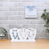 #DP6403 Deluxe Faux Leather Covered MDF Wood Multiple Necklace Display Stand with 2-Row Holder