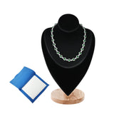 #DPN351LBK  Necklace Chain Jewelry Display Holder, Jewelry Stand With Polishing Cloth, Necklaces Display Mannequin Bust Stand, Wood Sturdy Base, Black Velvet