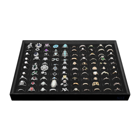 #DPR882BK  Black Velvet (100) Ring Tray