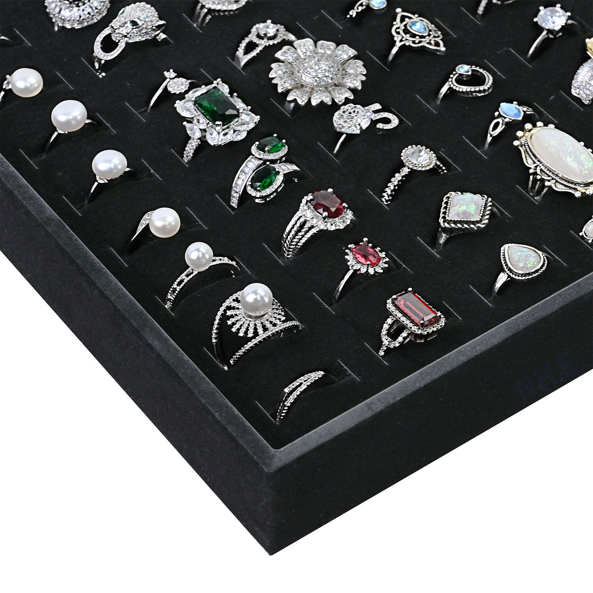 #DPR882BK  Black Velvet (100) Ring Tray