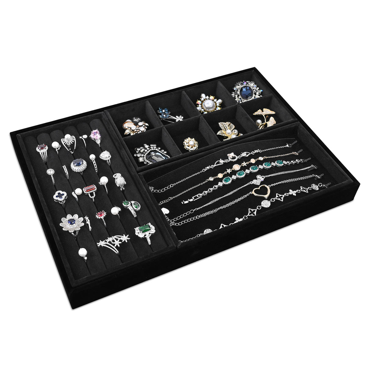 #DPS977BK  Black Velvet  Jewelry Tray