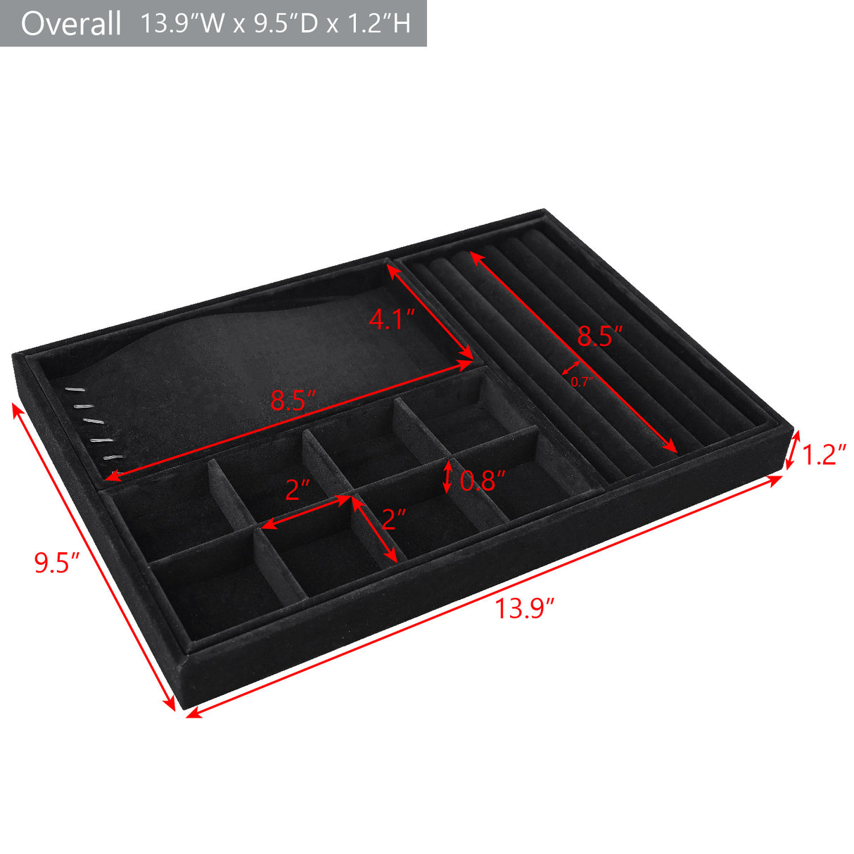 #DPS977BK  Black Velvet  Jewelry Tray