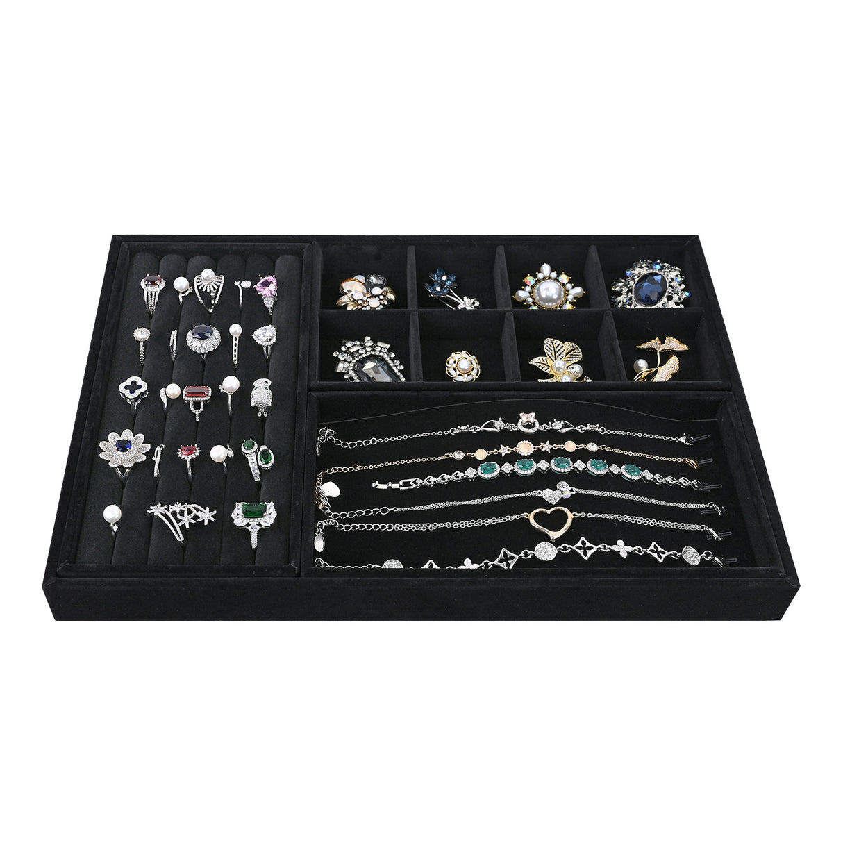 #DPS977BK  Black Velvet  Jewelry Tray