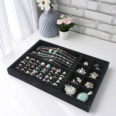 #DPS977BK  Black Velvet  Jewelry Tray