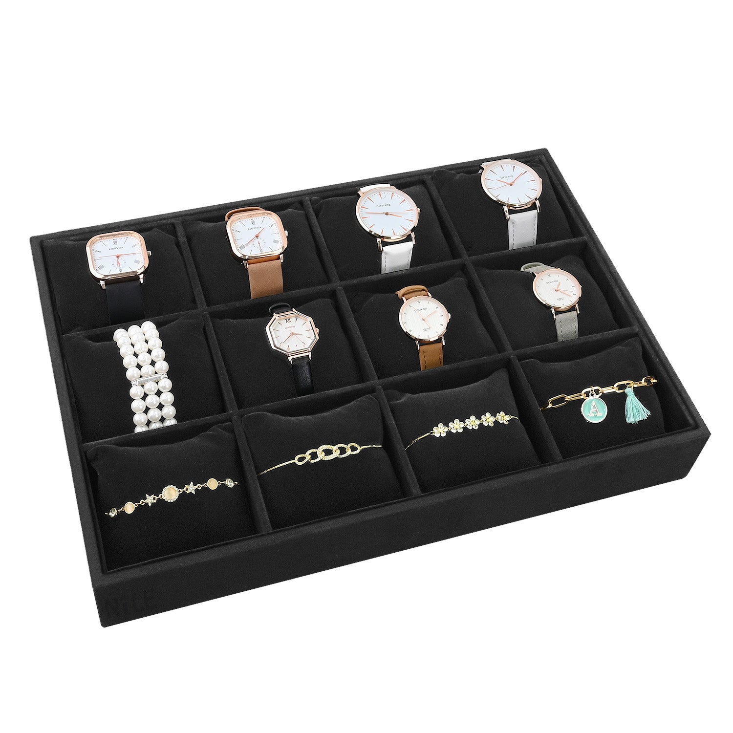 #DPW4512BK Watch Storage Box, Watch Display Tray, Bangle Display Tray