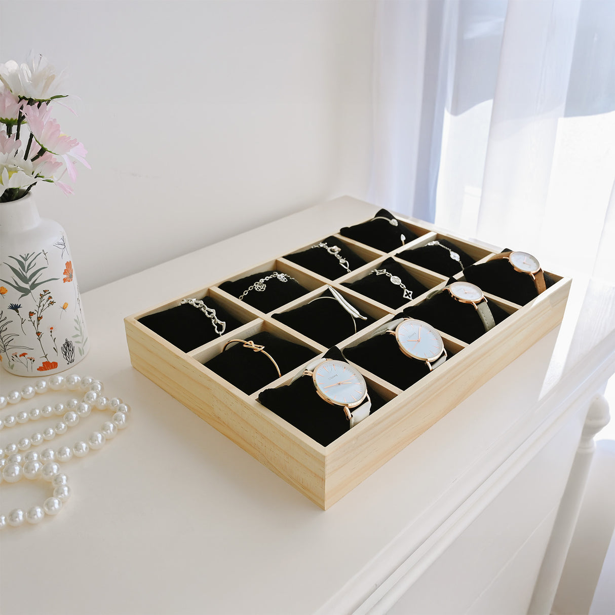 #DPW4512BK  Watch Storage Box, Watch Display Tray, Bangle Display Tray
