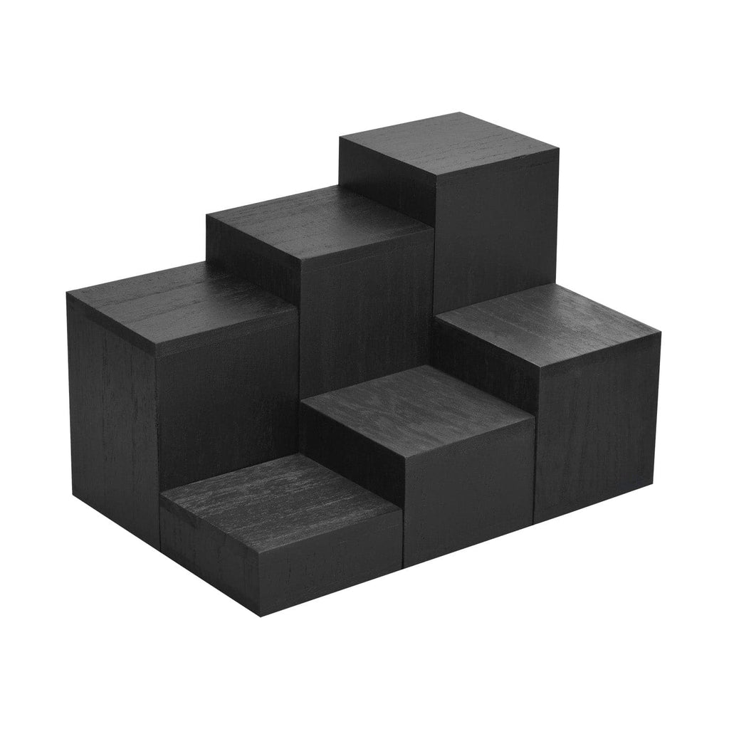 #DPW514-BK Wooden 6 Pcs Square Risers Display, Black Color