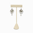 #ED-2402N-LE Medium Metal  T Shape Earring Stand Burlap Linen
