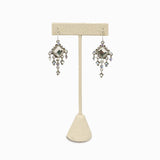 #ED-2402N-LE Medium Metal  T Shape Earring Stand Burlap Linen