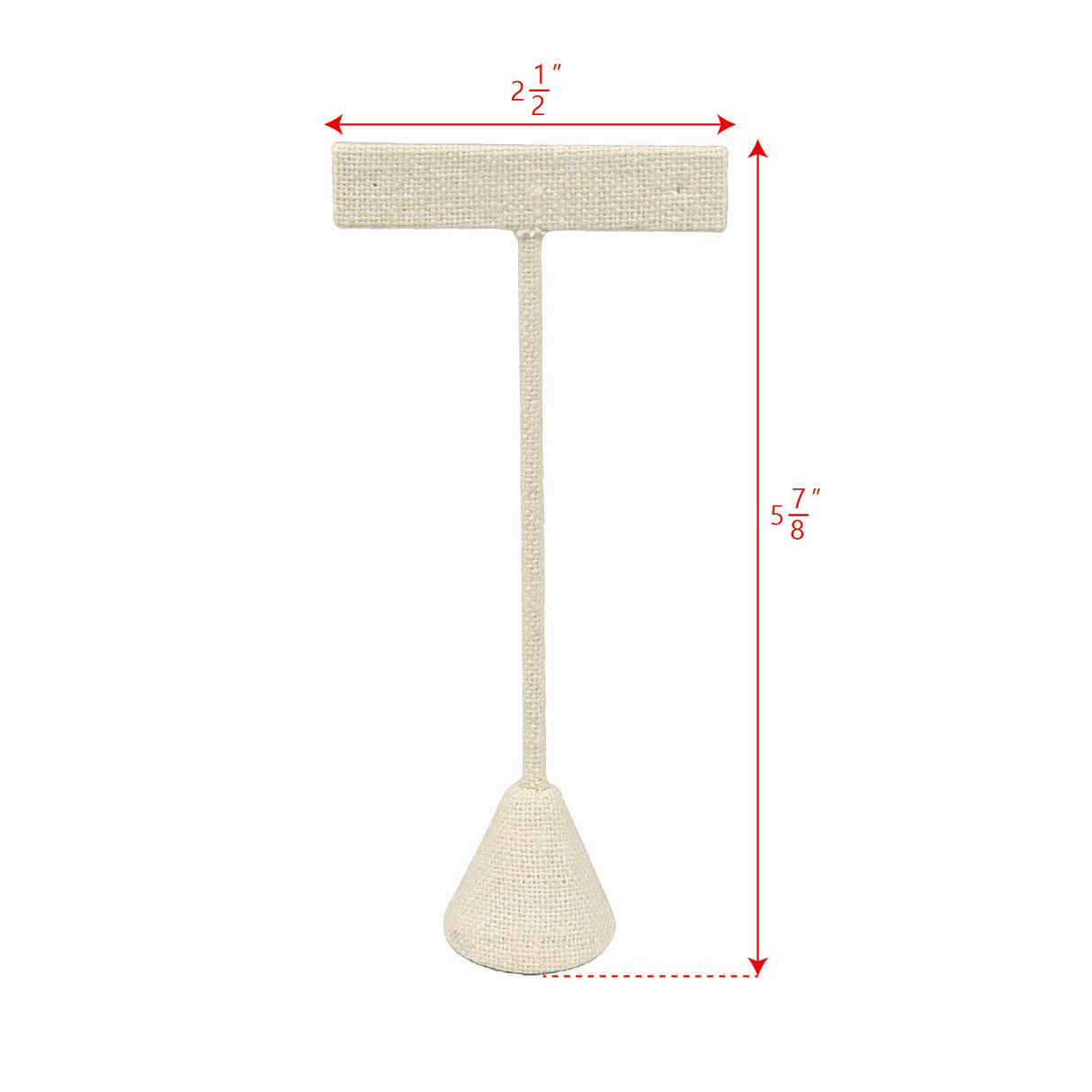 #ED-2402N-LE Medium Metal  T Shape Earring Stand Burlap Linen