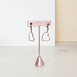 #ED-2403-S50  Metal T-Shaped Champagne Pink Earring Display