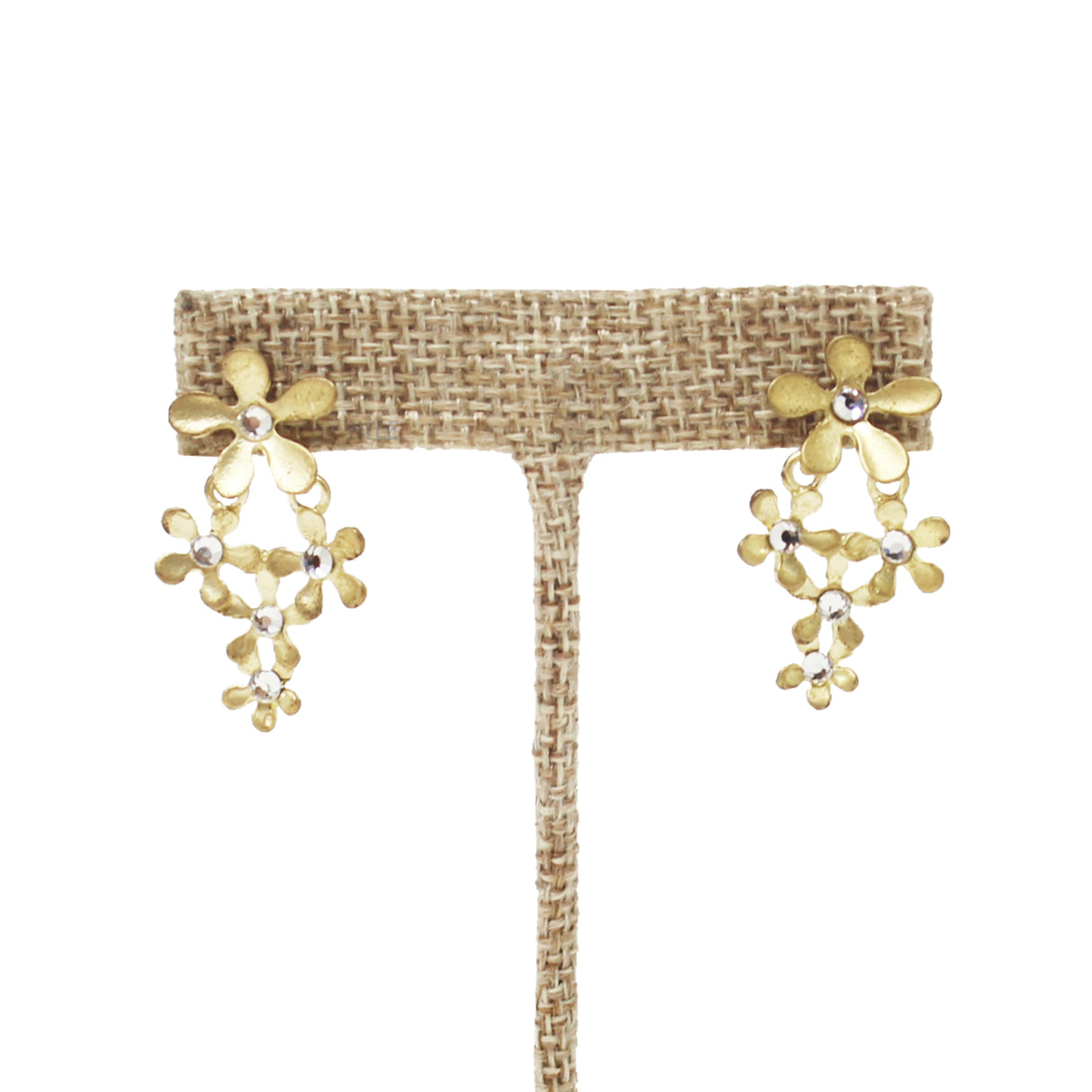 Small "T" Shape Earring Stand Burlap Linen -Nile Corp